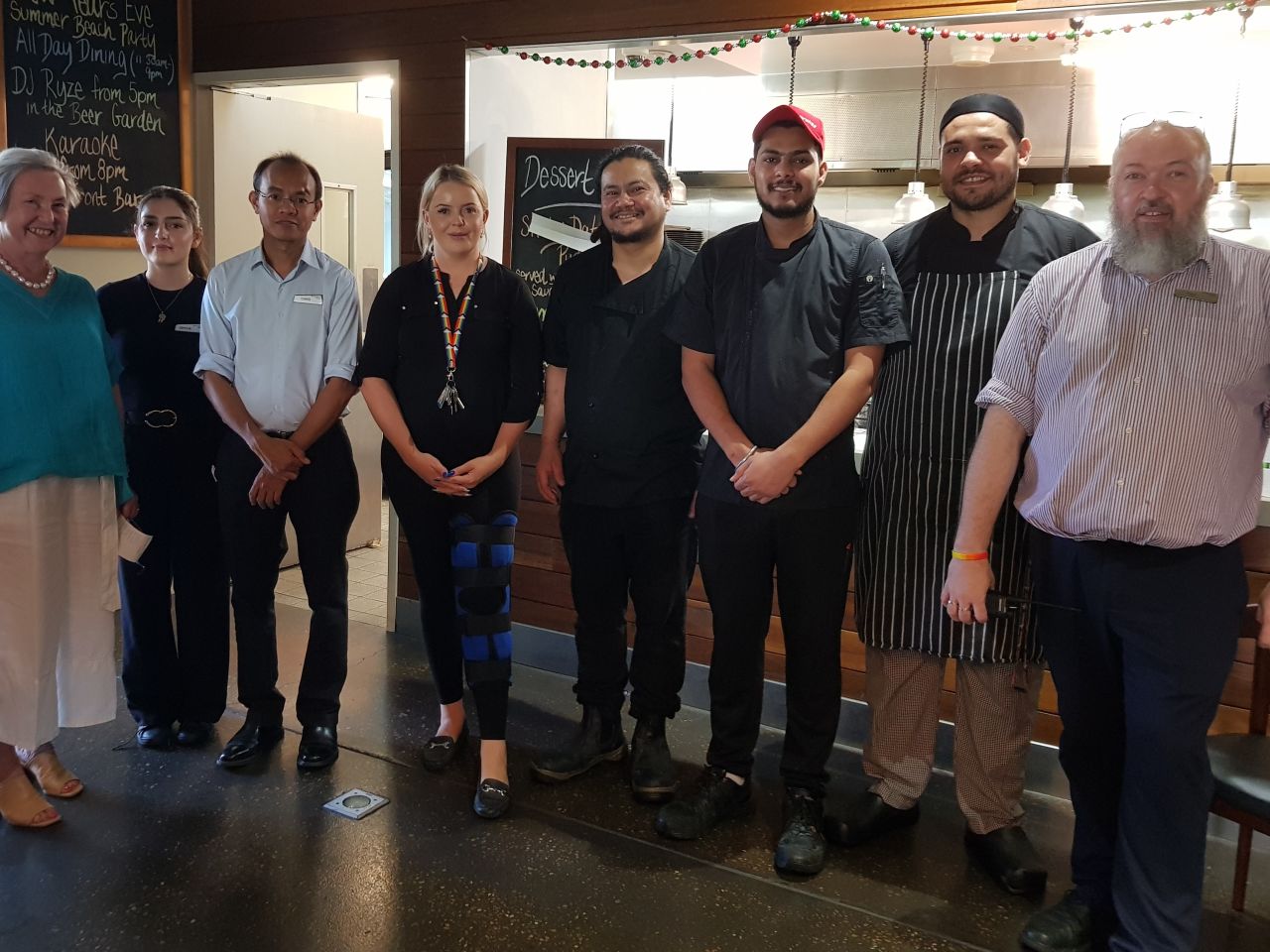 Paul and the Brunswick staff who look look after us so well, at our Christmas Lunch. December 2023