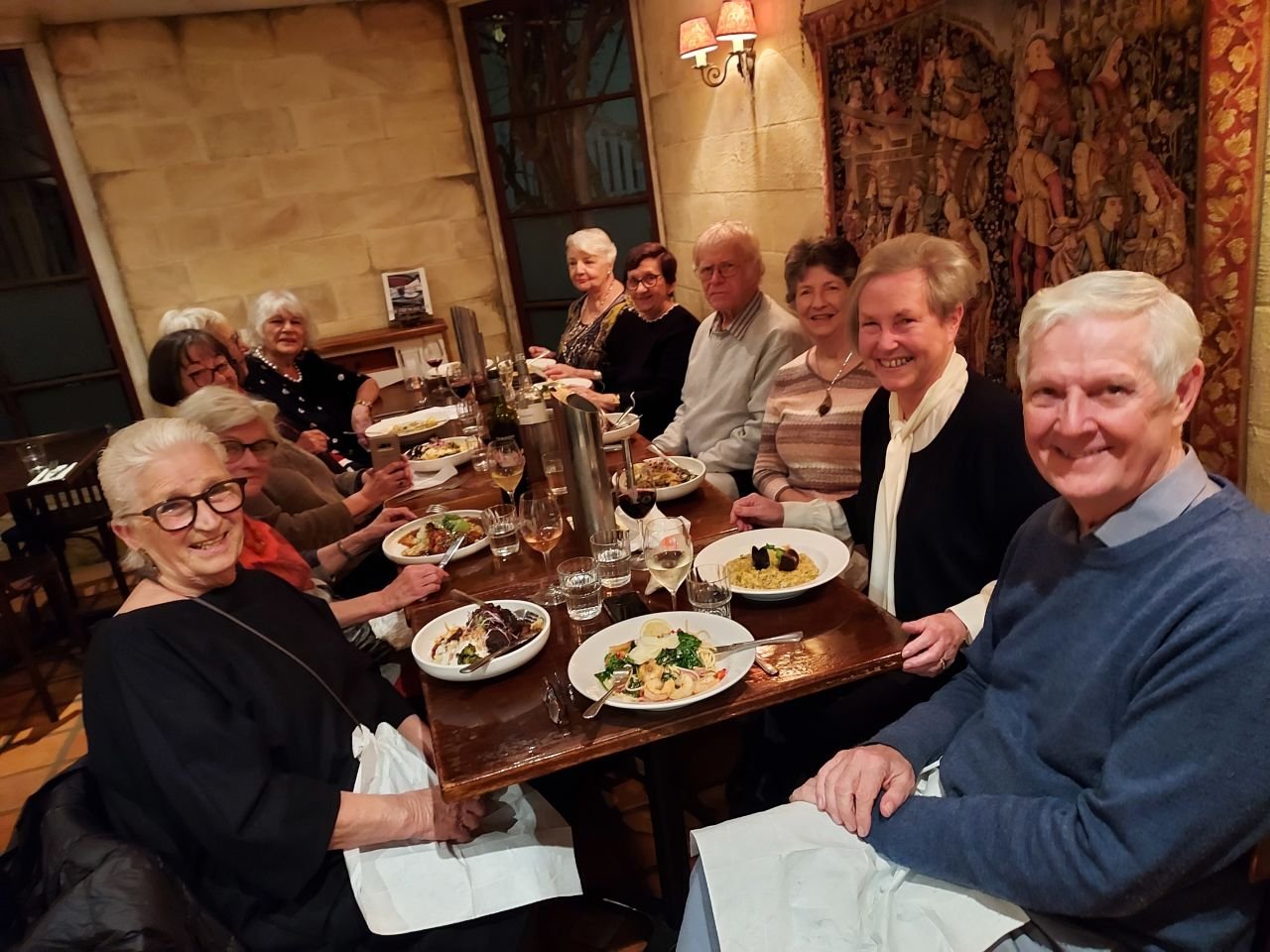 Our July 2021 evening dinner the Continental Cafe in Barker Street, New Farm. An opportunity to get to know two new members and enjoy delicious food. A very enjoyable evening.